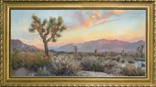 VINTAGE FRAME TV ART SCREENSAVER JOSHUA TREES FOREST WALLPAPER BACKGROUND TV ART NATURE OIL PAINTING