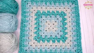 Crochet Half Spiked Granny Square - A New Favourite! Blossom Crochet Tutorial. Beginner Friendly.