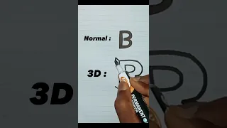 How to draw 3D Letter - B 😨🔥#youtubeshorts #3d #shorts #drawing #viral #subscribe