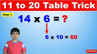 Learn 11 to 20 multiplication table trick | Easy and fast way to learn | Math Tips and Tricks