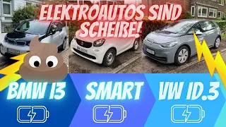 Elektroautos sind doof! Tesla VW ID 3 Smart EQ BMW i3 gefahren!