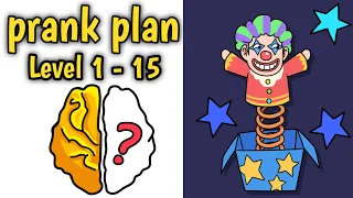 Brain Out Challenge Prank Plan level 1-15 walkthrough Gameplay solution