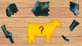 CUTE ANIMALS Black Fluffy Plush Cow Puzzle 귀여운 동물 검은색 푹신한 봉제 암소 퍼즐