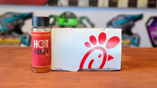 hot honey on Chick-fil-A chicken minis! food hack #chicken #chickfila #spicy #hot