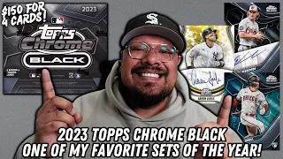 NEW RELEASE: 2023 TOPPS CHROME BLACK BASEBALL HOBBY BOX! $150 FOR FOUR CARDS! I LOVE THIS SET!