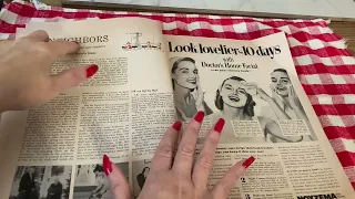 ASMR Vintage Magazine Flip Through January 1954 Woman's Day - Soft Spoken