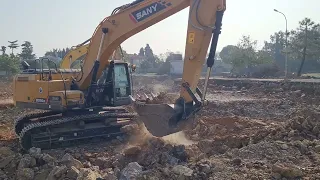 sany 305 taş yüklemesi yapıyor dış çekim #excavator #hafriyat #işmakinaları