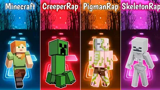 Minecraft vs Creeper Rap vs Pigman Rap vs Skeleton Rap | Tiles Hop EDM Rush