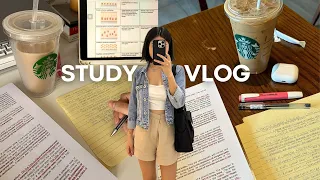 very productive study vlog! midterms hell week, cramming biology exams, surviving on caffeine