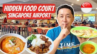 Where to eat at Singapore Airport?! 🇸🇬 Trying Changi Airport Hidden Staff Canteen Food Court