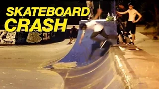 Skateboard crash