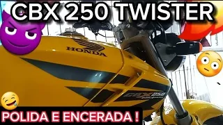 Cbx 250 Twister 2008 Amarela no FINO TRATO 🔥Cera e Polimento VEJA O RESULTADO 😍 Essa nem a HONDA tem