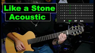 Chris Cornell - Like a Stone Acoustic Beginner guitar lesson with Tabs