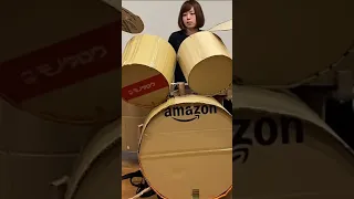 🔥DIY turn your Amazon boxes 📦 into a rad Drum Set🥁 #SHORTS