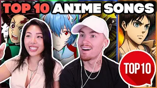 First Time Hearing Top 10 Most Popular Anime Songs of All Time!