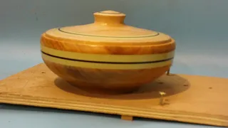 Cherry and Ash lidded bowl with Milliput inlay #103