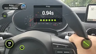 Tuned 2022 Kia Stinger AWD 0-60mph in 3.7 sec (3.5 sec with 1-ft roll-out)