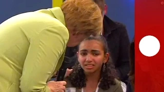 Young asylum seeker sobs as Merkel explains why she  cannot stay in Germany