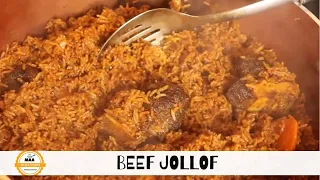 VERY DETAILED JOLLOF WITH BEEF | GHANA’s BEST BEEF #jollofrice