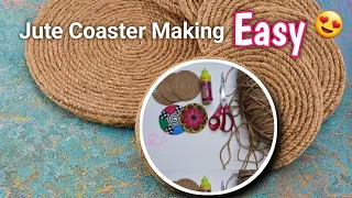 how to make Jute coasters | Jute coaster tutorial | jute craft idea | easy tea coasters handmade