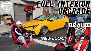 SEMA Built Corolla Gets New Interior | How To Install Braum Racing Seats | *FULL RED INTERIOR*