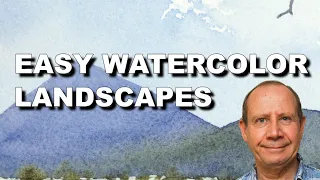 Easy watercolor landscapes for beginners number 1. Simple step by step landscape watercolor painting