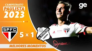 SÃO PAULO 5 X 1 INTER DE LIMEIRA | MELHORES MOMENTOS | 9ª RODADA DO PAULISTA 2023 | ge.globo