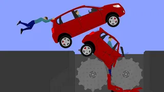 Cars vs Shredder #4 - Extreme car crashes - Crazy destruction in Algodoo