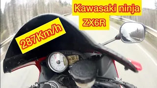 Top speed Kawasaki Ninja zx6r 287km/h