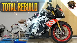 APRILIA TUONO V4 1100 FACTORY TOTAL REBUILD TIMELAPSE (FROM START TO FINISH)