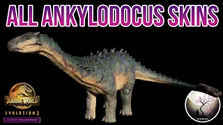 ALL ANKYLODOCUS SKINS SHOWCASE!! [4K] Jurassic World Evolution 2 - Secret Species Pack