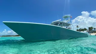 Deep Dropping on New 47ft Freeman in Exuma, Bahamas