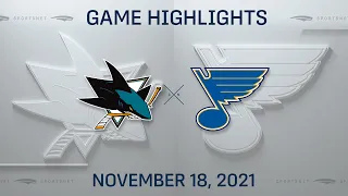NHL Highlights | Blues vs. Sharks - Nov 18, 2021