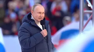 Vladimir Putin, discurs pe stadion: Crimeea trebuia scoasă din starea umilitoare în care se afla