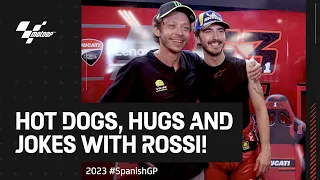 Jokes, hugs and hot dogs with "The Doctor" 🤣 🌭 | 2023 #SpanishGP UNSEEN