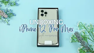 iPhone 12 Pro Max Gold 256 GB Unboxing ASMR (with accessories + setup)