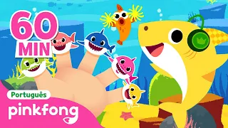 🖐️ Família Tubarão de Dedos e mais | +Completo | Pinkfong, Bebê Tubarão! Canções para Crianças