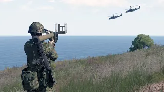 Ukraine Stinger Anti-Air Missile Destroyed 2 Russian KA-52 Combat Helicopter - ARMA 3