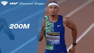 Photo finish between Michael Norman and Noah Lyles at the 200m in Rome - IAAF Diamond League 2019