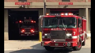 BOSTON POLICE AND BOSTON FIRE ENGINE 7 AND LADDER 17 RESPONDING TO TWO SEPARATE CALLS