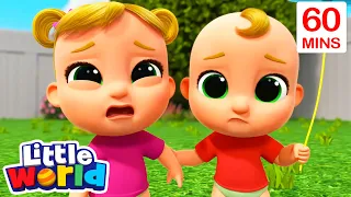 😭 Boo Boo Song KARAOKE! 😭| 1 HOUR BEST OF LITTLE WORLD | Sing Along With Me! | Moonbug Kids Songs