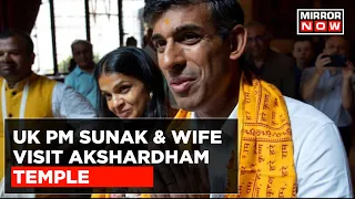 UK PM Rishi Sunak And Wife Akshata Murty Visit Akshardham Temple To Offer Prayers | Top News