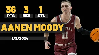 Aanen Moody Montana Grizzlies 36 PTS 3 REB 1 AST vs North Dakota State Bison