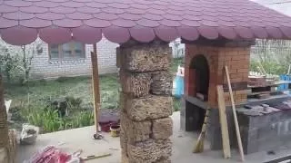 обалденная беседка с мангалом  gazebo with BBQ grill