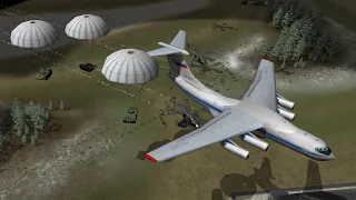 Russian armor air-dropping into Kyiv, 2022