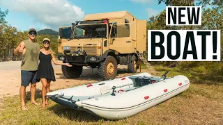 CARRYING A NEW BOAT - True Kit Inflatable Catamaran - Perfect for Travellers, Portable & Lightweight