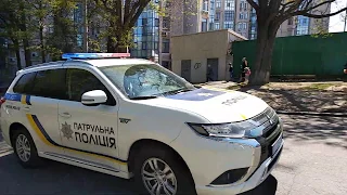 Mitsubishi Outlander of Ukrainian patrol police (code 2/3 + on scene)