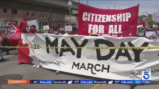 Workers celebrate May Day with Hollywood march and rally