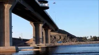 Gainer off 55 ft bridge
