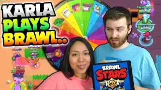 MY WIFE PLAYS BRAWL STARS FOR THE FIRST TIME.... (WARNING: NOOB ALERT)